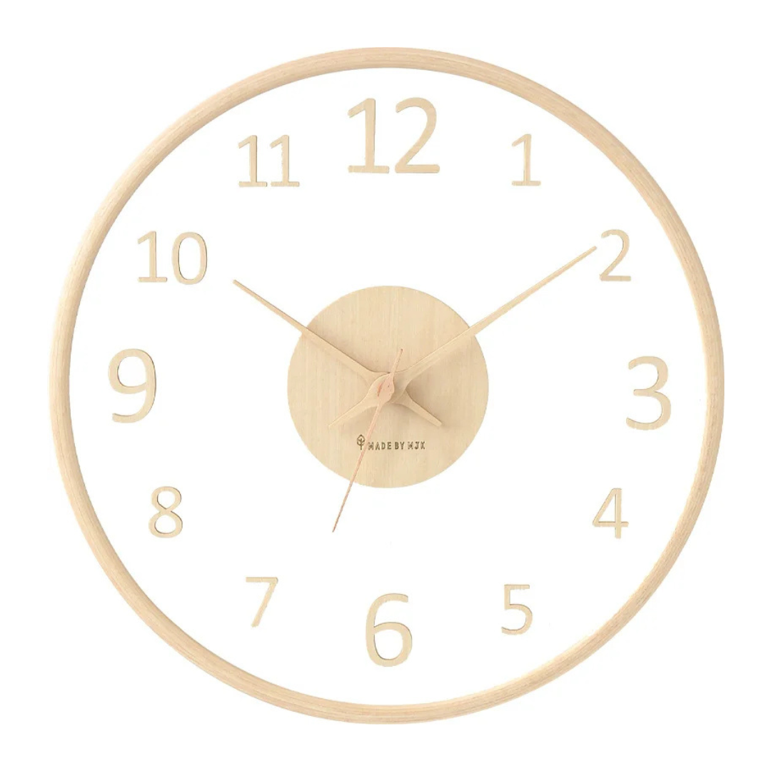 WoodHush – Orologio da Parete Minimalista in Legno con Movimento Silenzioso