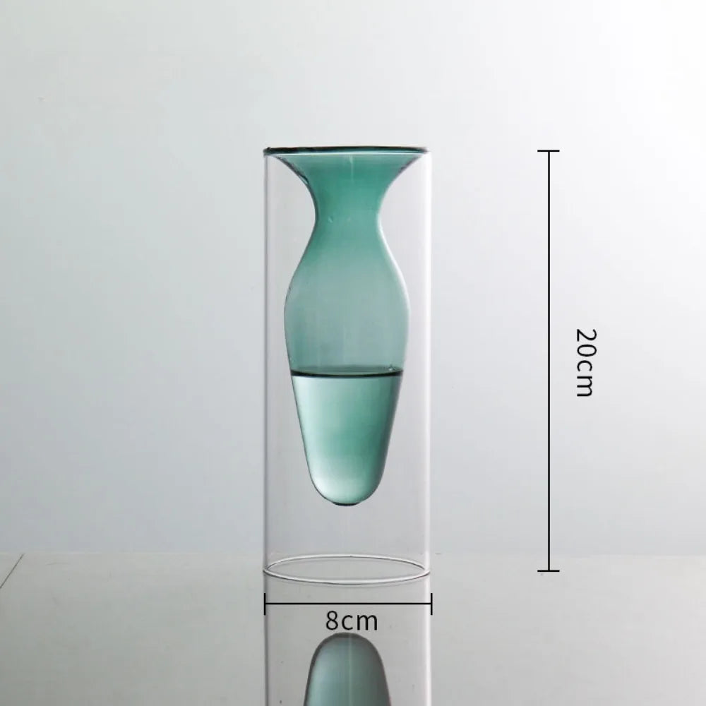 GlassArt – Set di Vasi Decorativi in Vetro Soffiato Moderno per Fiori e Arredamento Elegante