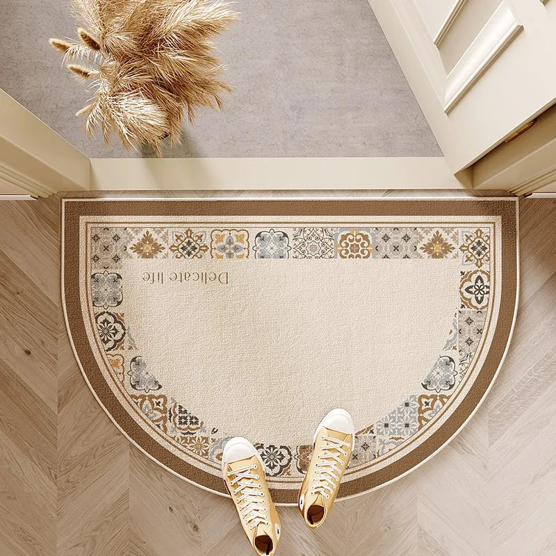 HomeMatt – Tappeto Moderno a Mezzaluna con Bordo Decorativo Antiscivolo