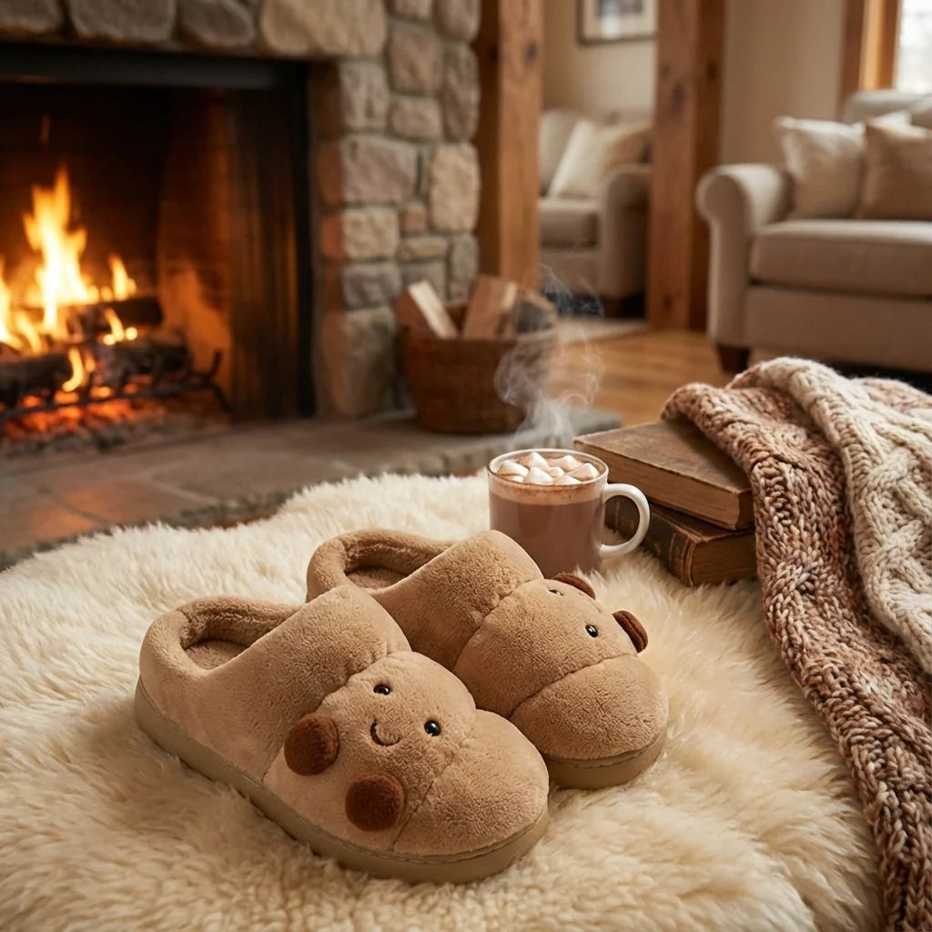 Ciabatte Invernali Donna Morbide – Pantofole Divertenti Croissant