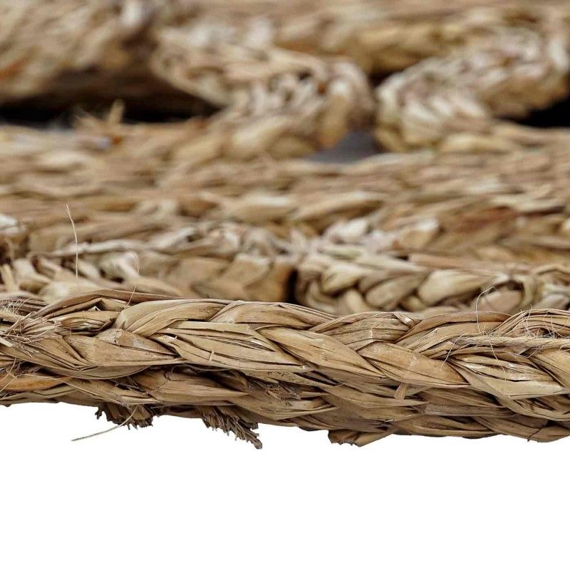 LoomCircle – Tappeto Rotondo in Rafia Naturale Intrecciata in Stile Boho per Arredo Moderno