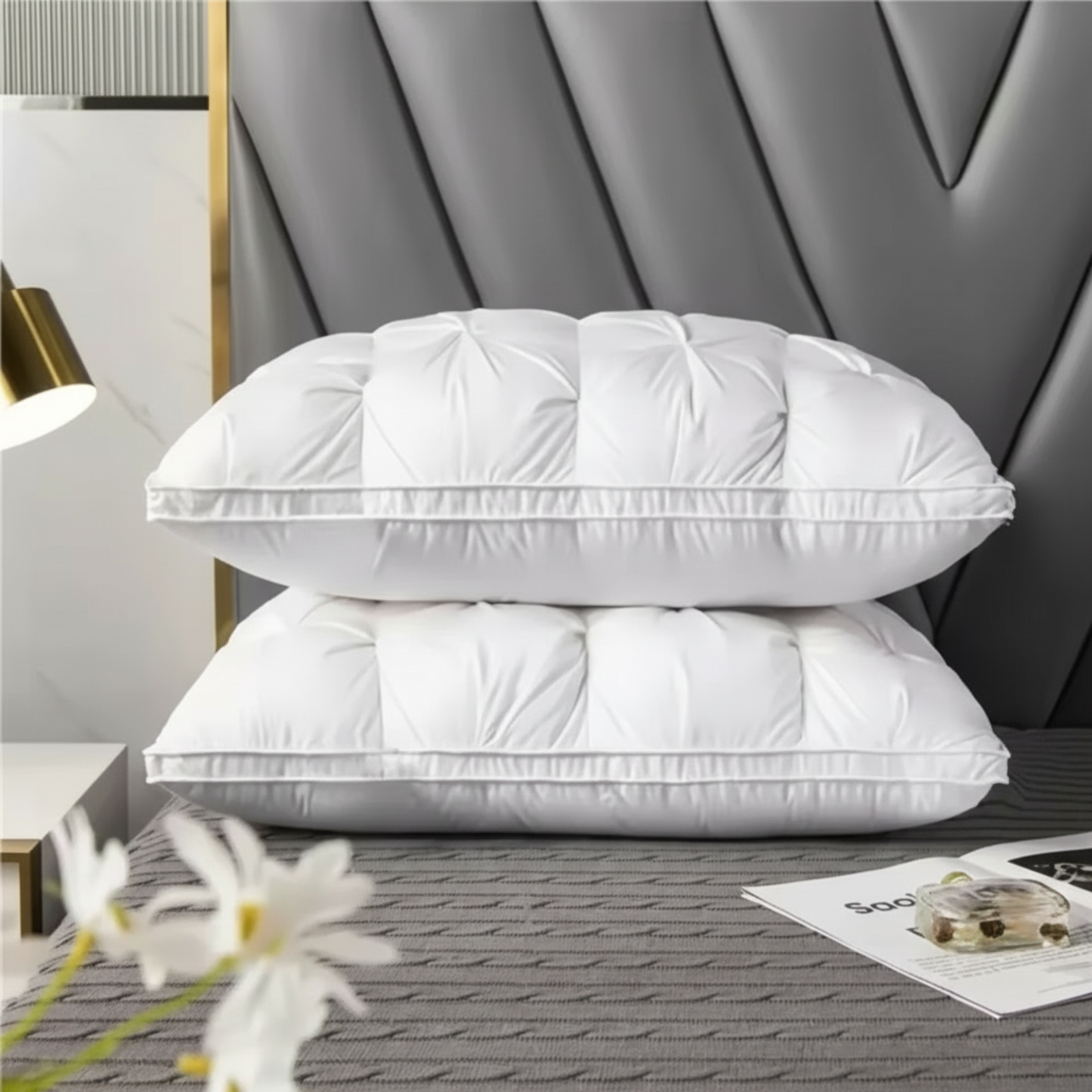 DreamPillow – Cuscino Letto Imbottito da 1000g con Morbidezza Extra e Supporto Confortevole