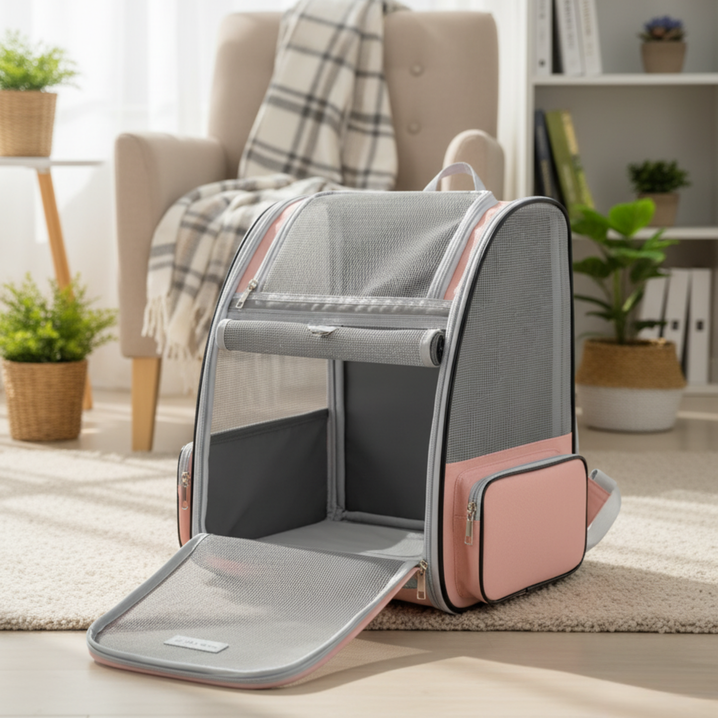 PetVoyage – Zaino Traspirante per Gatti con Design Ergonomico e Ventilazione Completa