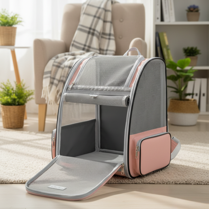 PetVoyage – Zaino Traspirante per Gatti con Design Ergonomico e Ventilazione Completa