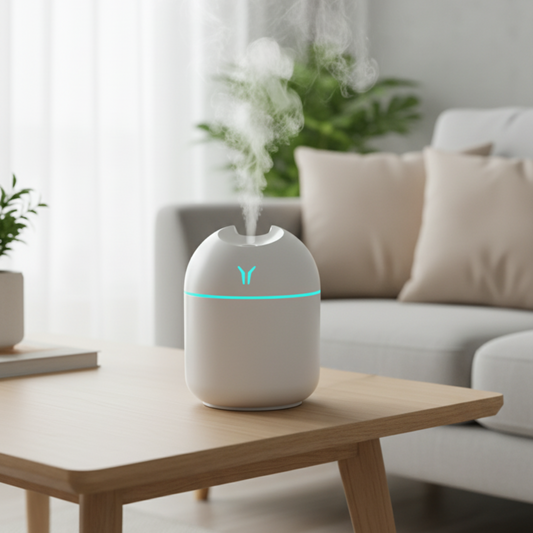 AquaBreeze – Umidificatore Portatile Silenzioso con Design Minimalista e Nebbia Rinfrescante