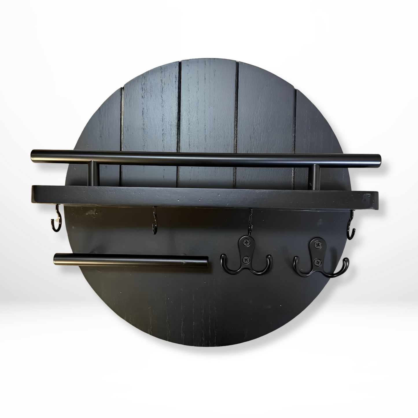 NordKey – Portachiavi da Parete in Stile Nordico con Ripiano e Ganci Multifunzione
