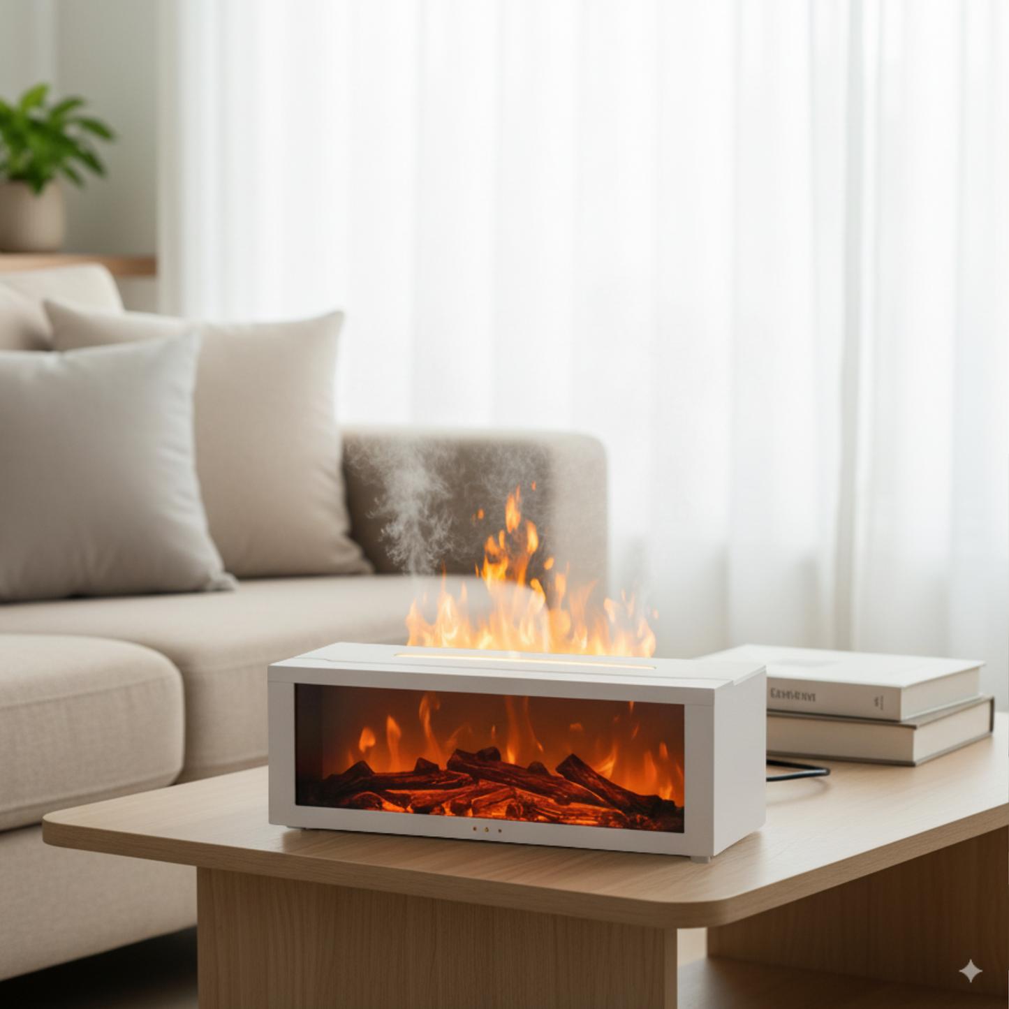 FlameMist – Umidificatore a Fiamma con Effetto Camino Realistico e Design Elegante