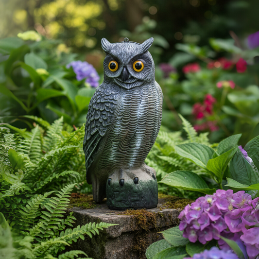 OwlGuard – Statua di Gufo Decorativa Realistica per Giardino con Design Anti-Volatili e Stile Naturale