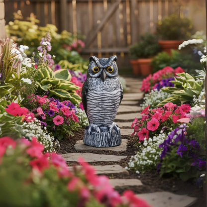 OwlGuard – Statua di Gufo Decorativa Realistica per Giardino con Design Anti-Volatili e Stile Naturale