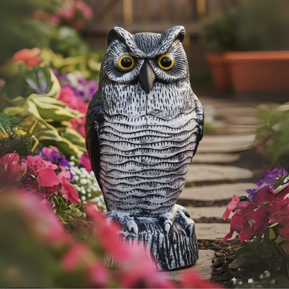 OwlGuard – Statua di Gufo Decorativa Realistica per Giardino con Design Anti-Volatili e Stile Naturale