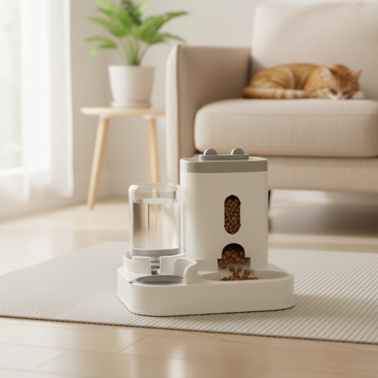 PetEase – Dispenser Automatico di Cibo e Acqua per Gatti con Design Moderno e Sistema Antispreco