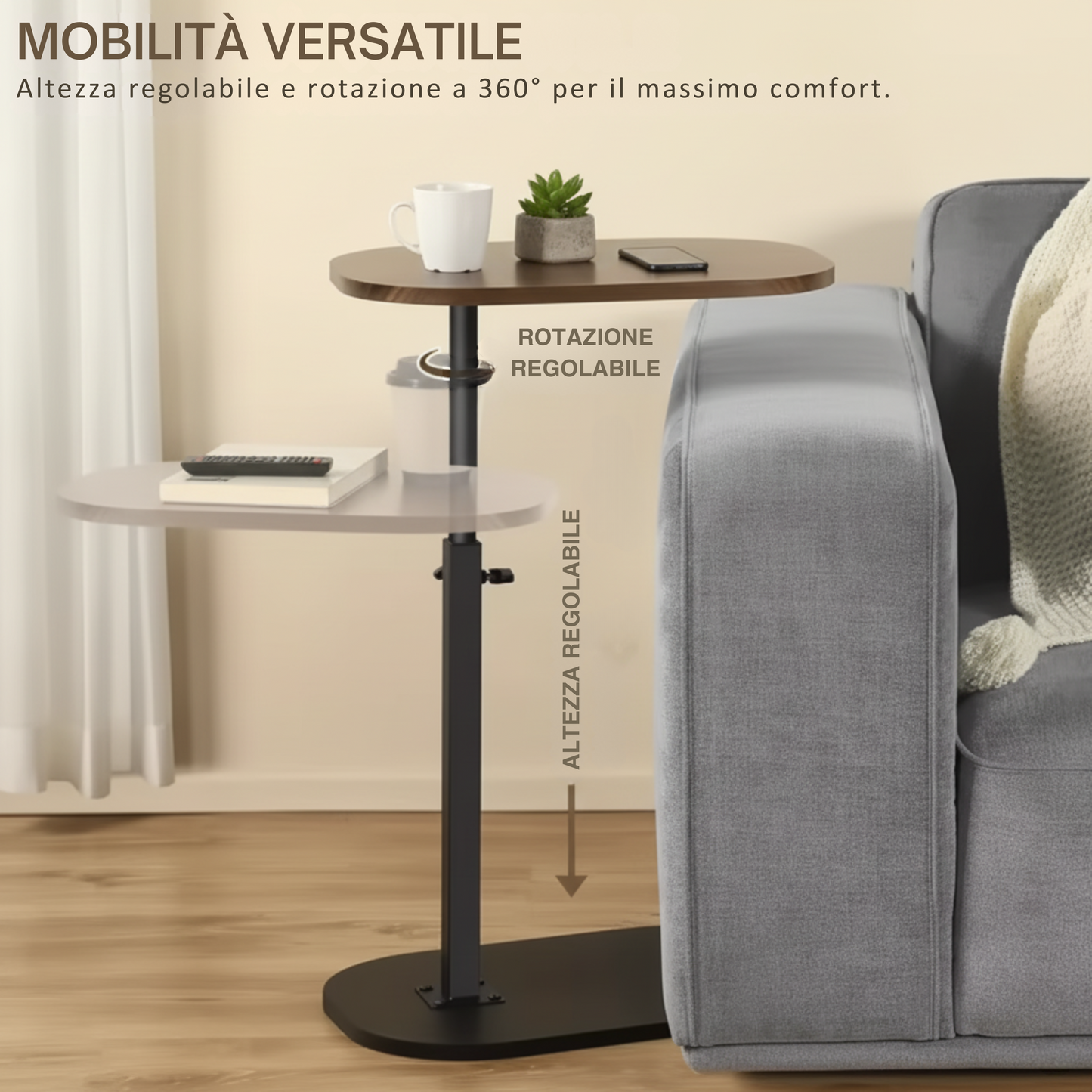 SofaDesk – Tavolino da Divano e Letto Regolabile con Design Salvaspazio Moderno