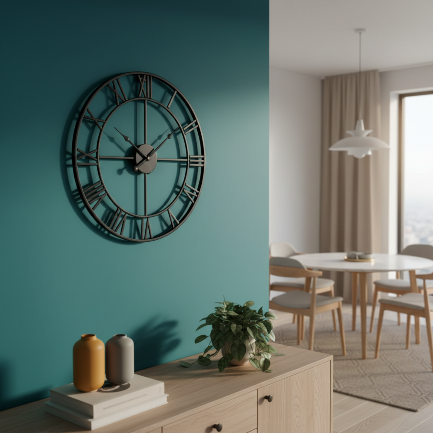 RomanAura – Orologio da Parete Vintage con Numeri Romani in Stile Industriale Elegante