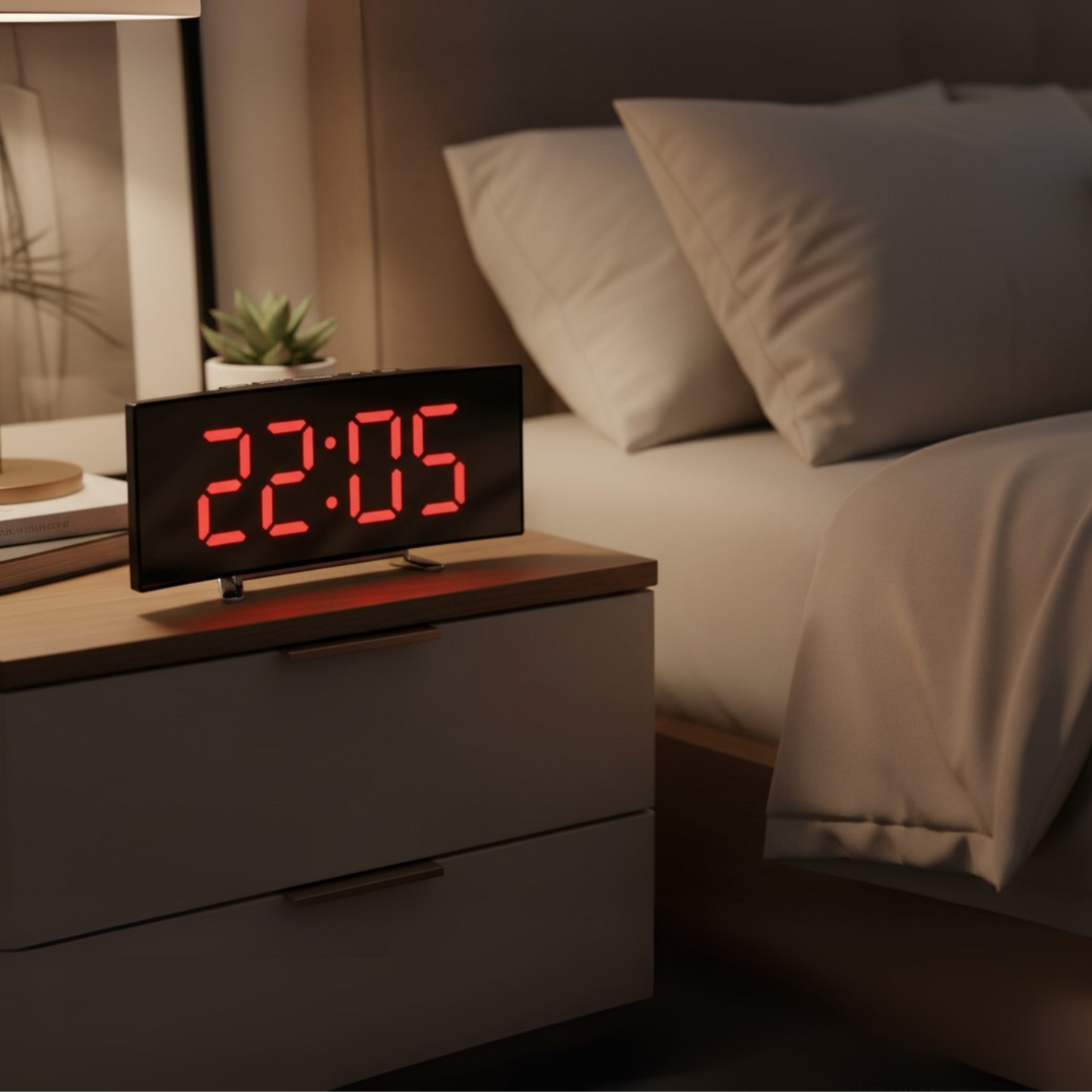 TimeView – Orologio da Tavolo Digitale con Display LED Grande e Funzione Sveglia