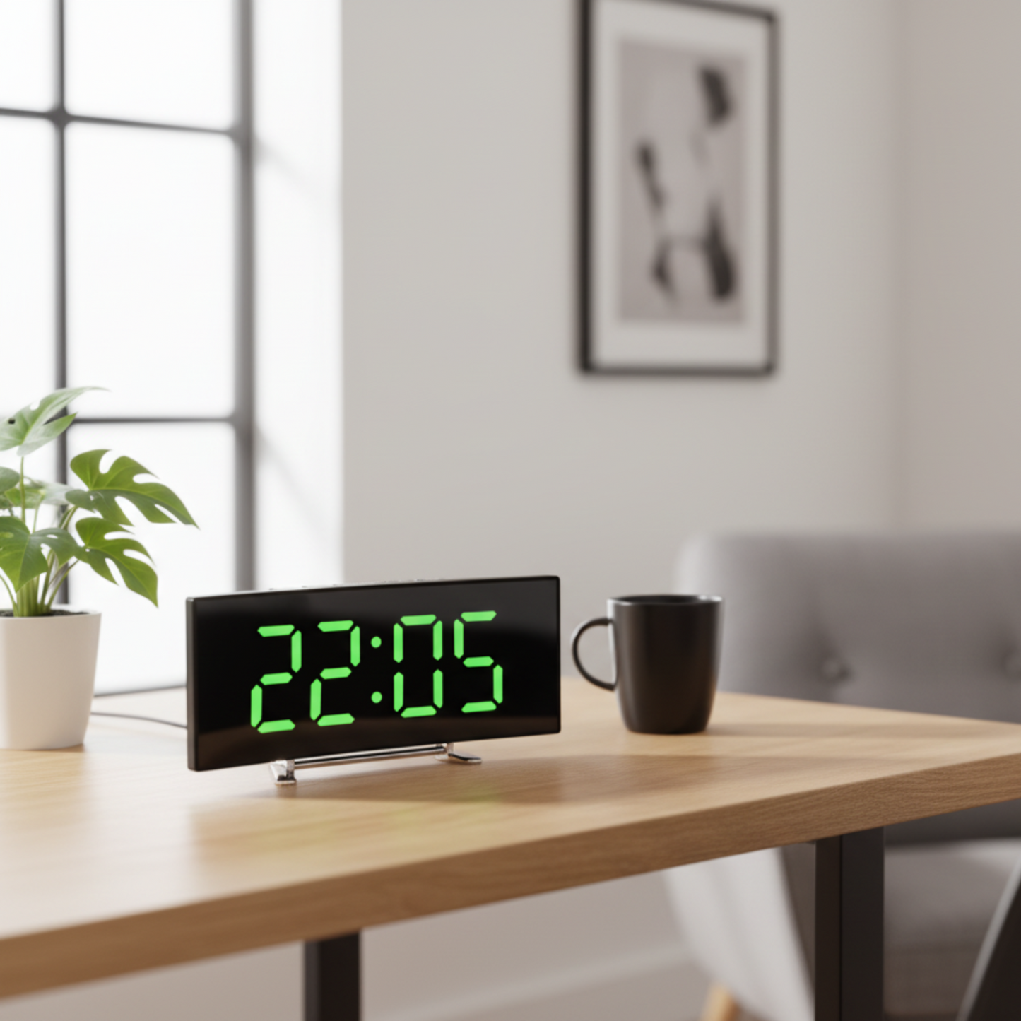 TimeView – Orologio da Tavolo Digitale con Display LED Grande e Funzione Sveglia