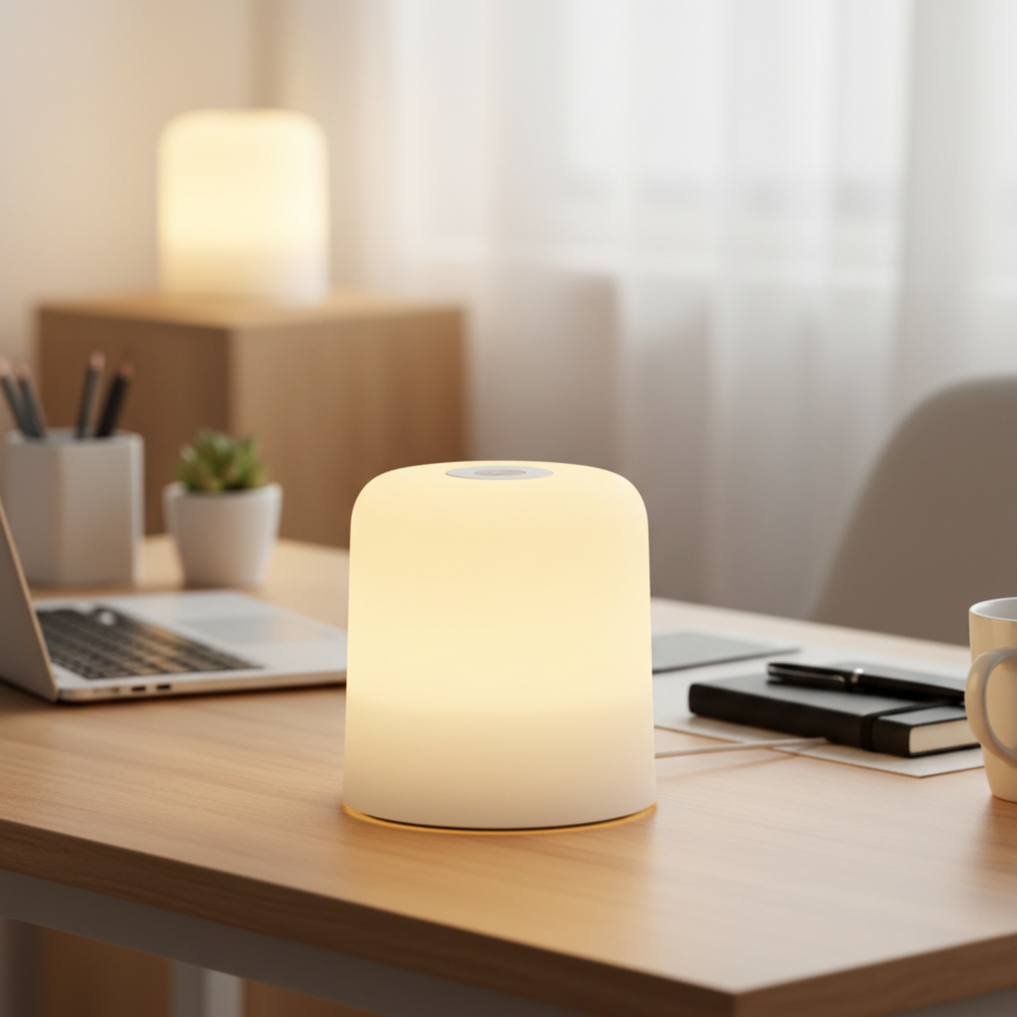 LumiEase – Lampada Notturna Minimalista con Luce Calda e Design Moderno Ricaricabile