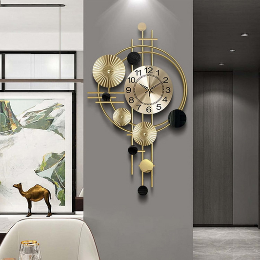 GeoLuxe – Orologio da Parete Moderno in Stile Astratto con Dettagli Geometrici e Design Elegante