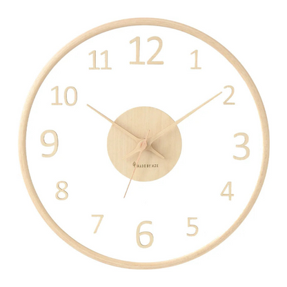 WoodHush – Orologio da Parete Minimalista in Legno con Movimento Silenzioso