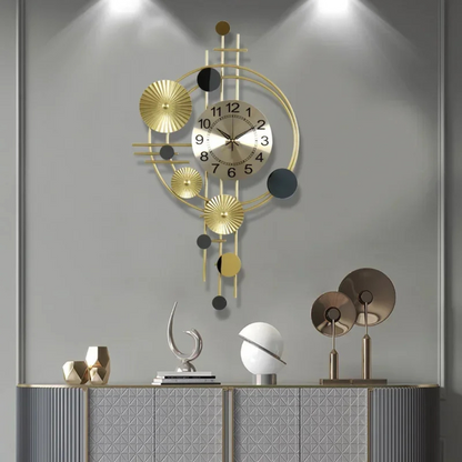GeoLuxe – Orologio da Parete Moderno in Stile Astratto con Dettagli Geometrici e Design Elegante
