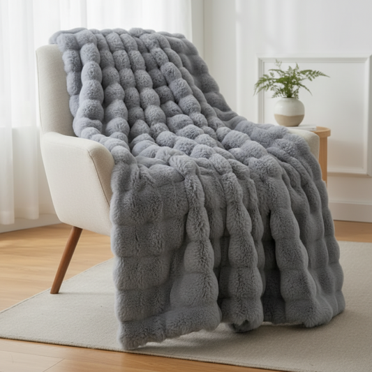 FurvaLuxe – Coperta Morbida in Finta Pelliccia con Design Elegante e Calore Accogliente