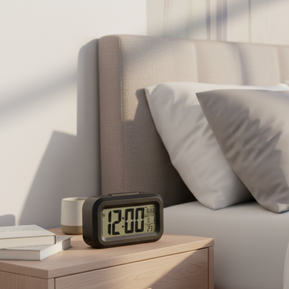 TimeRise – Sveglia da Tavolo Digitale con Display Grande, Termometro Integrato e Allarme Silenzioso