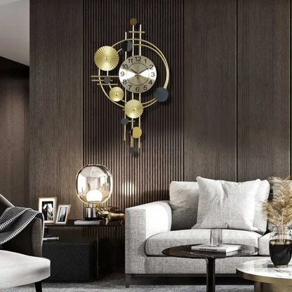GeoLuxe – Orologio da Parete Moderno in Stile Astratto con Dettagli Geometrici e Design Elegante