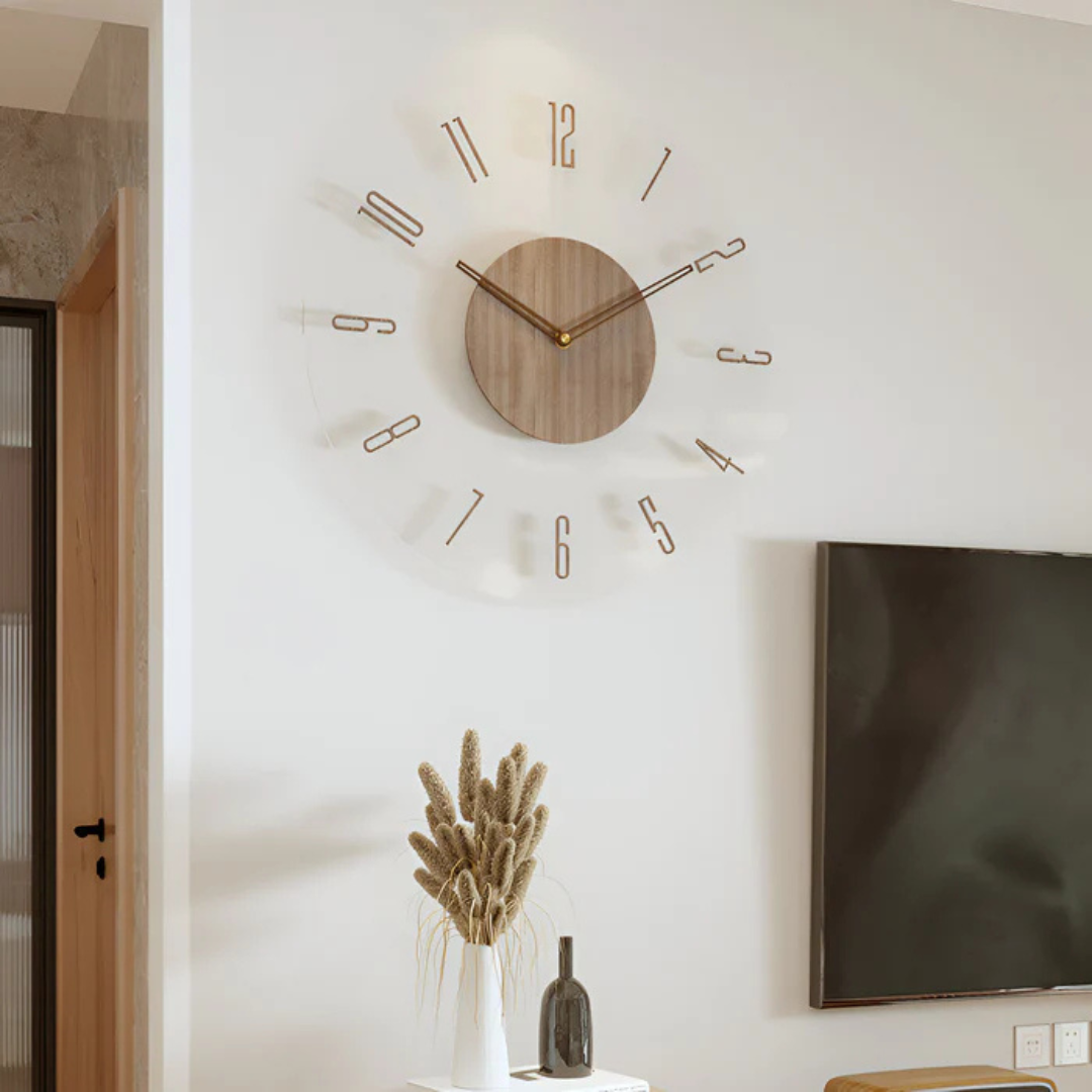 WoodLoop – Orologio da Parete Minimalista in Legno Chiaro Stile Nordico Silenzioso