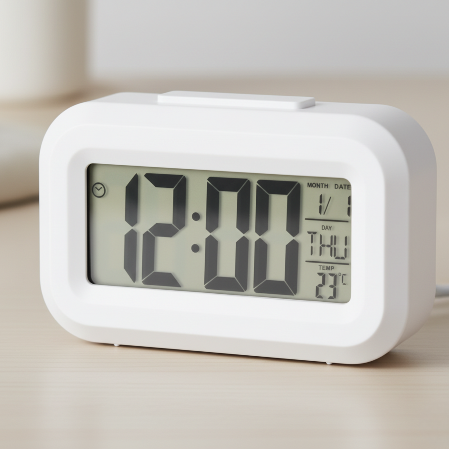 TimeRise – Sveglia da Tavolo Digitale con Display Grande, Termometro Integrato e Allarme Silenzioso