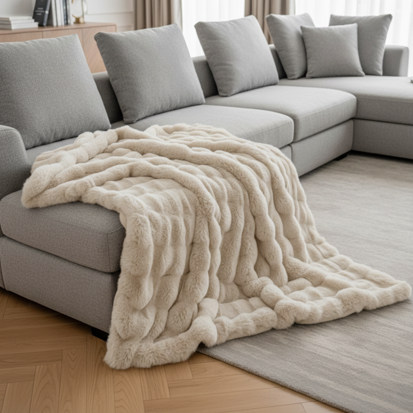 FurvaLuxe – Coperta Morbida in Finta Pelliccia con Design Elegante e Calore Accogliente