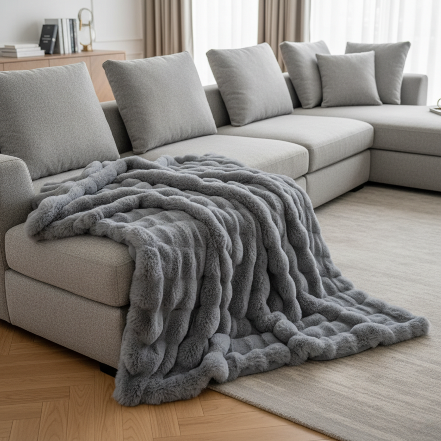 FurvaLuxe – Coperta Morbida in Finta Pelliccia con Design Elegante e Calore Accogliente
