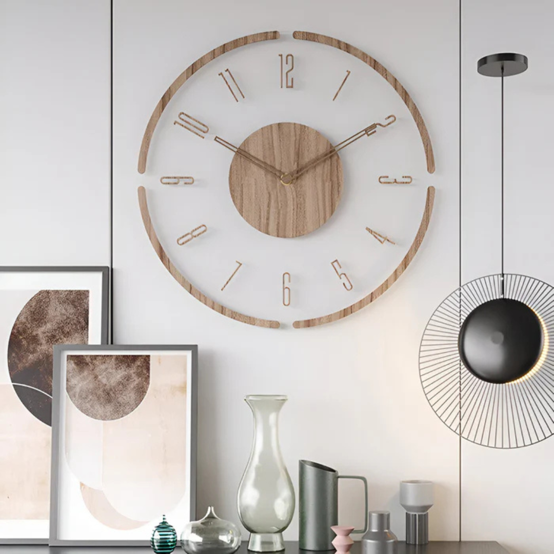 WoodLoop – Orologio da Parete Minimalista in Legno Chiaro Stile Nordico Silenzioso
