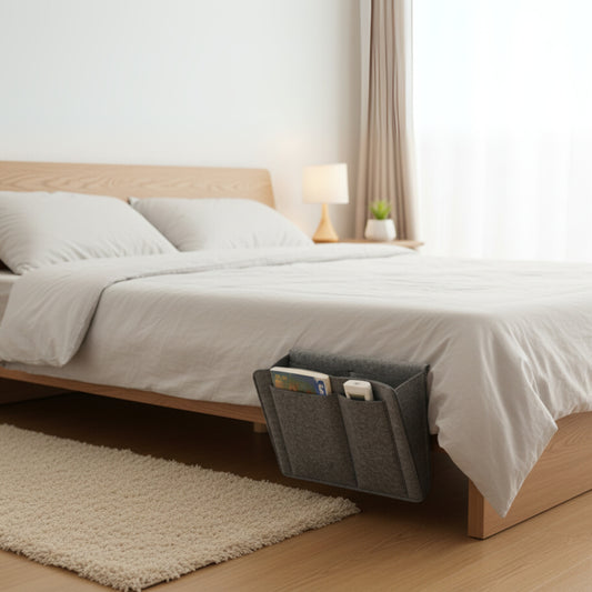 BedMate – Organizzatore da Letto Minimalista con Tasche Laterali Salvaspazio e Design Funzionale