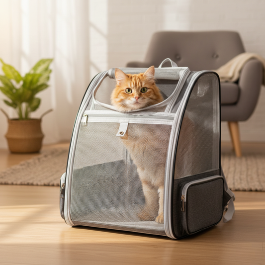 PetVoyage – Zaino Traspirante per Gatti con Design Ergonomico e Ventilazione Completa