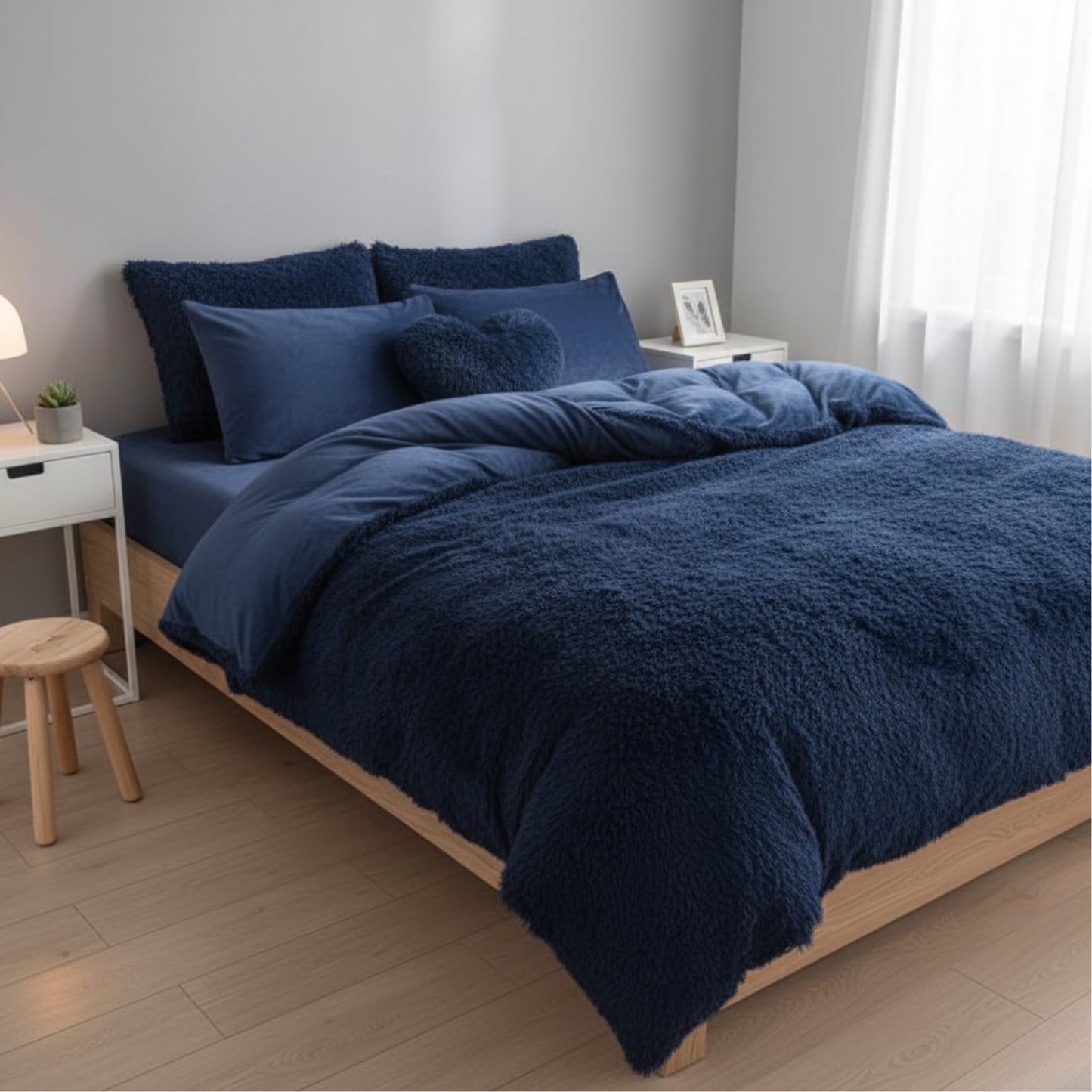 FurvaNest – Completo Letto 5 Pezzi in Finta Pelliccia Morbida con Design Elegante e Comfort Invernale