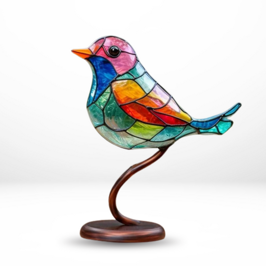 VetriSong – Scultura Decorativa in Vetro Colorato a Forma di Uccello per Arredo Elegante e Artistico