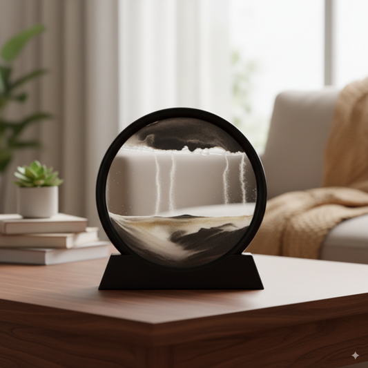 SandVista – Quadro di Sabbia Decorativo Rotante con Design Elegante e Stile Rilassante