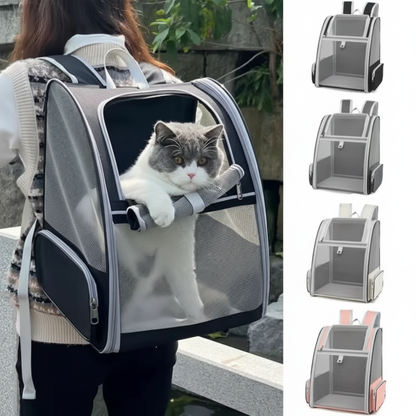 PetVoyage – Zaino Traspirante per Gatti con Design Ergonomico e Ventilazione Completa