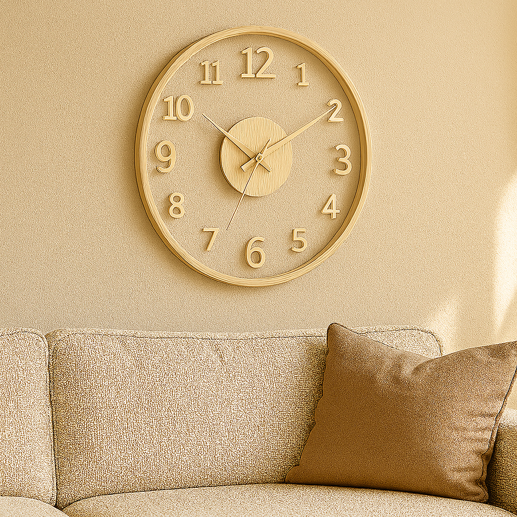 WoodHush – Orologio da Parete Minimalista in Legno con Movimento Silenzioso