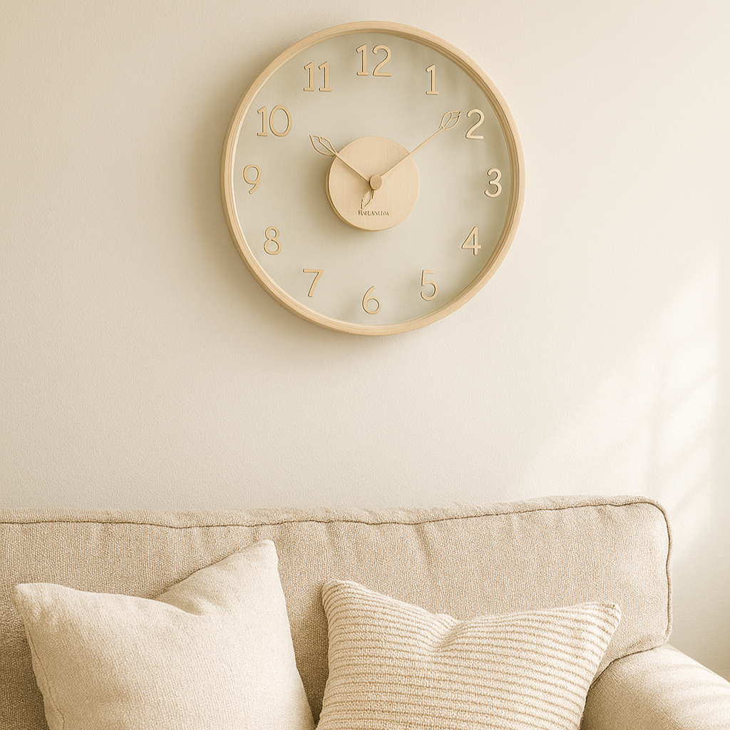 WoodHush – Orologio da Parete Minimalista in Legno con Movimento Silenzioso