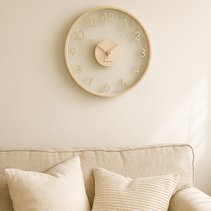 WoodHush – Orologio da Parete Minimalista in Legno con Movimento Silenzioso