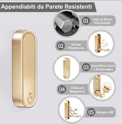 Appendiabiti da Parete Pieghevole – Attaccapanni Muro Salvaspazio