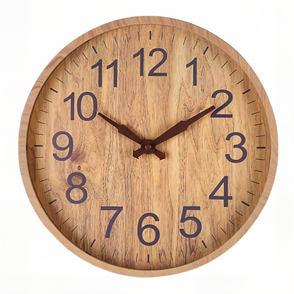 TimberAura – Orologio da Parete Silenzioso in Legno Naturale con Design Nordico Minimalista