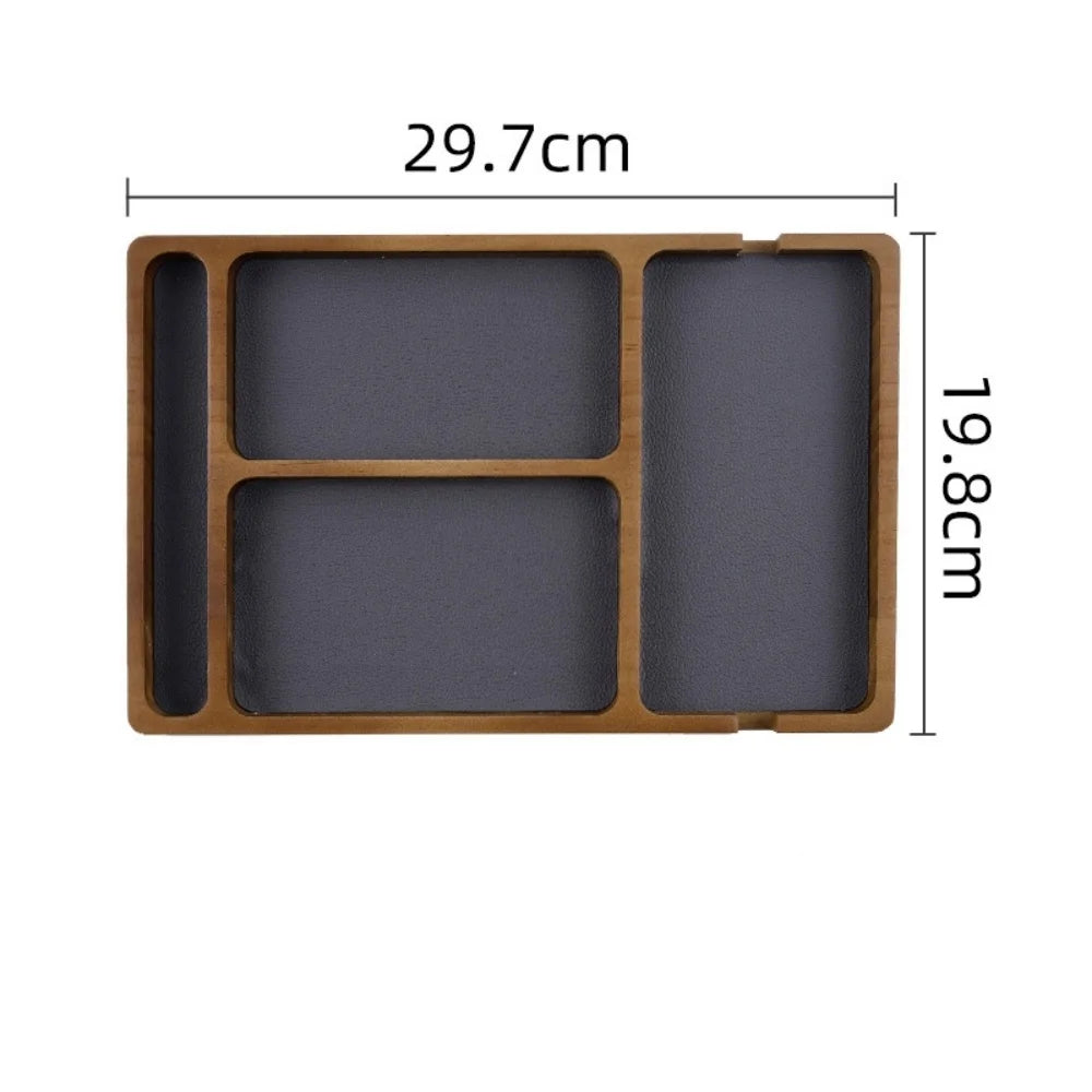 DeskCharge – Vassoio Organizzatore da Scrivania in Legno con Ricarica Wireless e Scomparti Multifunzionali