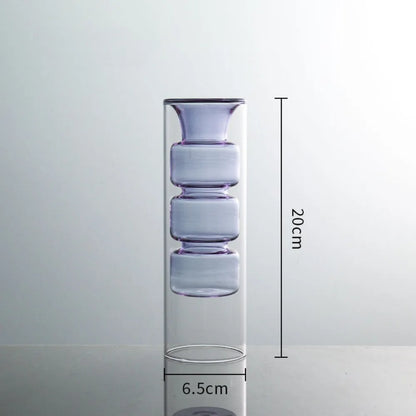 GlassArt – Set di Vasi Decorativi in Vetro Soffiato Moderno per Fiori e Arredamento Elegante