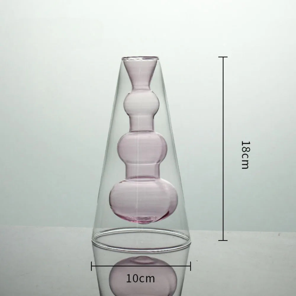 GlassArt – Set di Vasi Decorativi in Vetro Soffiato Moderno per Fiori e Arredamento Elegante
