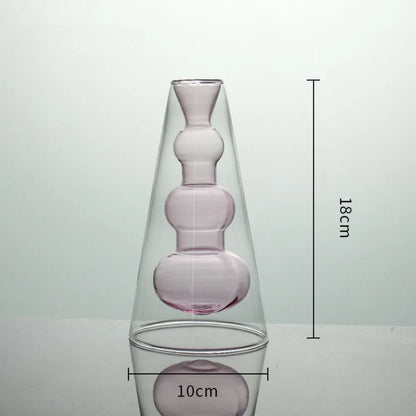 GlassArt – Set di Vasi Decorativi in Vetro Soffiato Moderno per Fiori e Arredamento Elegante