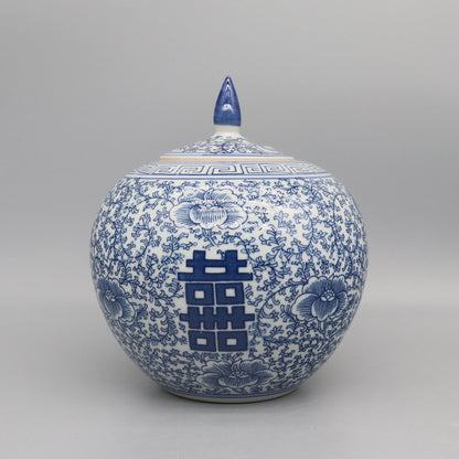 OrientJar – Vaso Decorativo in Ceramica con Coperchio e Motivi Floreali in Stile Classico Elegante