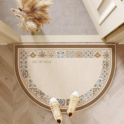 HomeMatt – Tappeto Moderno a Mezzaluna con Bordo Decorativo Antiscivolo