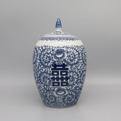 OrientJar – Vaso Decorativo in Ceramica con Coperchio e Motivi Floreali in Stile Classico Elegante