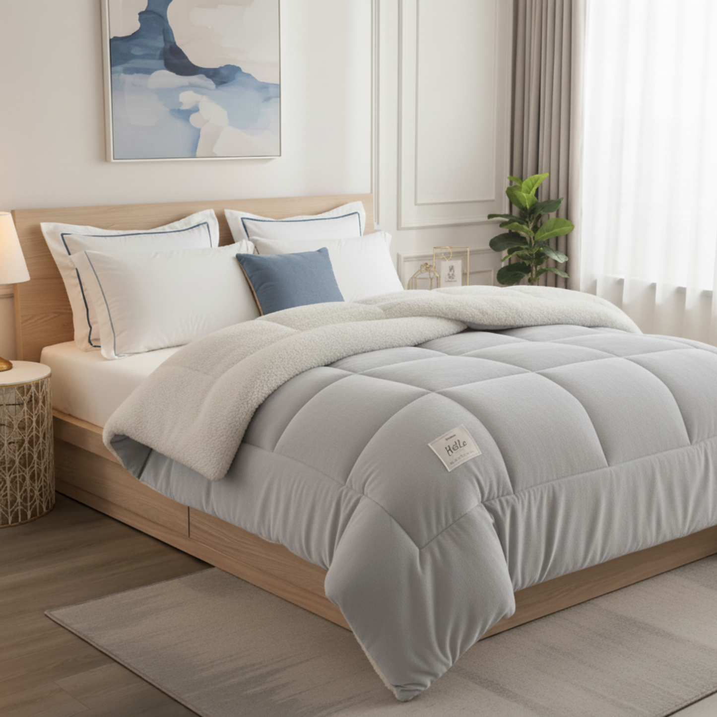 VelvyLuxe – Coperta Invernale Imbottita in Velluto Morbido con Interno Orsetto e Design Elegante per la Camera da Letto